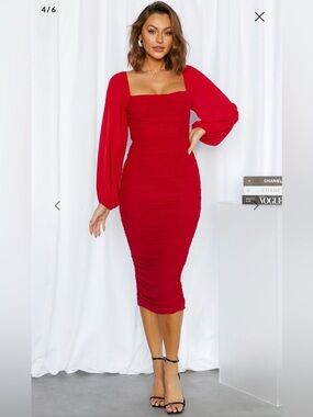 Nwt Hello Molly Brooklyn Love Midi Dress Red size S